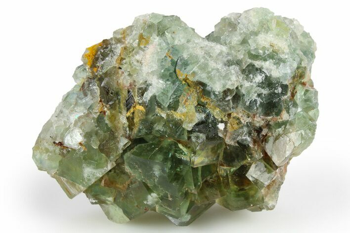 Fluorescent, Green Cubic Fluorite Crystal Cluster - Morocco #253386